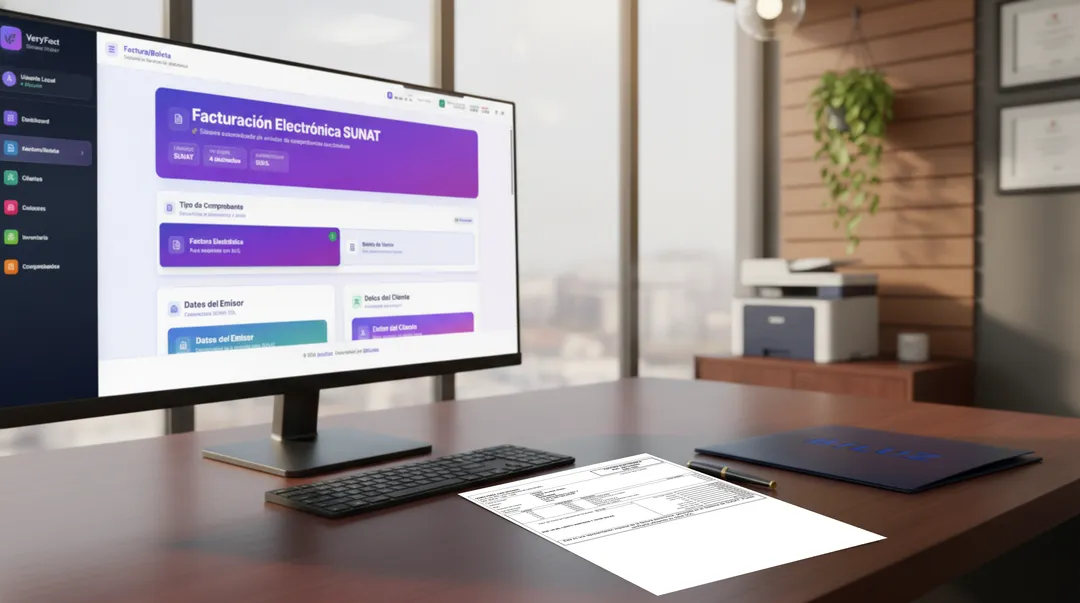Ilustración corporativa del servicio Facturación electrónica y comprobantes digitales